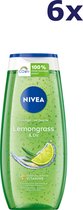 6x Nivea douchegel 250ml Lemongrass & Oil