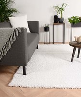 Hoogpolige loper shaggy Trend effen - wit 80x250 cm