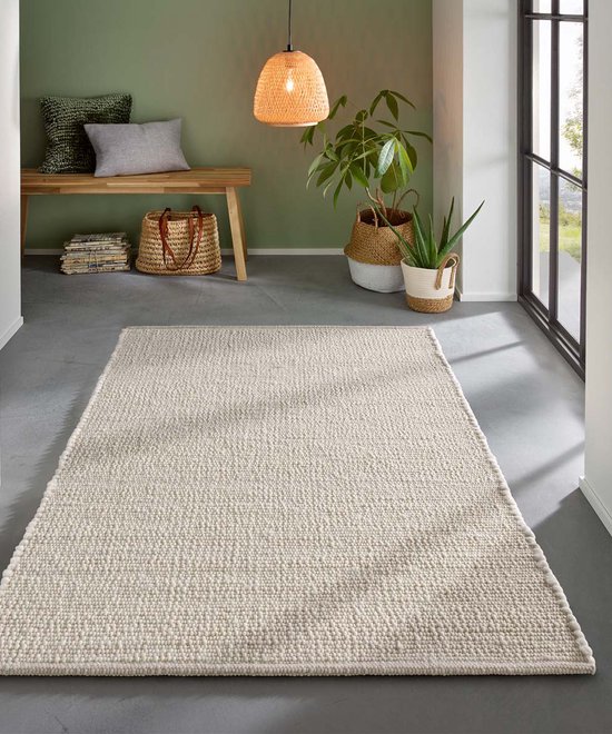 Tapis en laine - Bokn blanc 70x240 cm