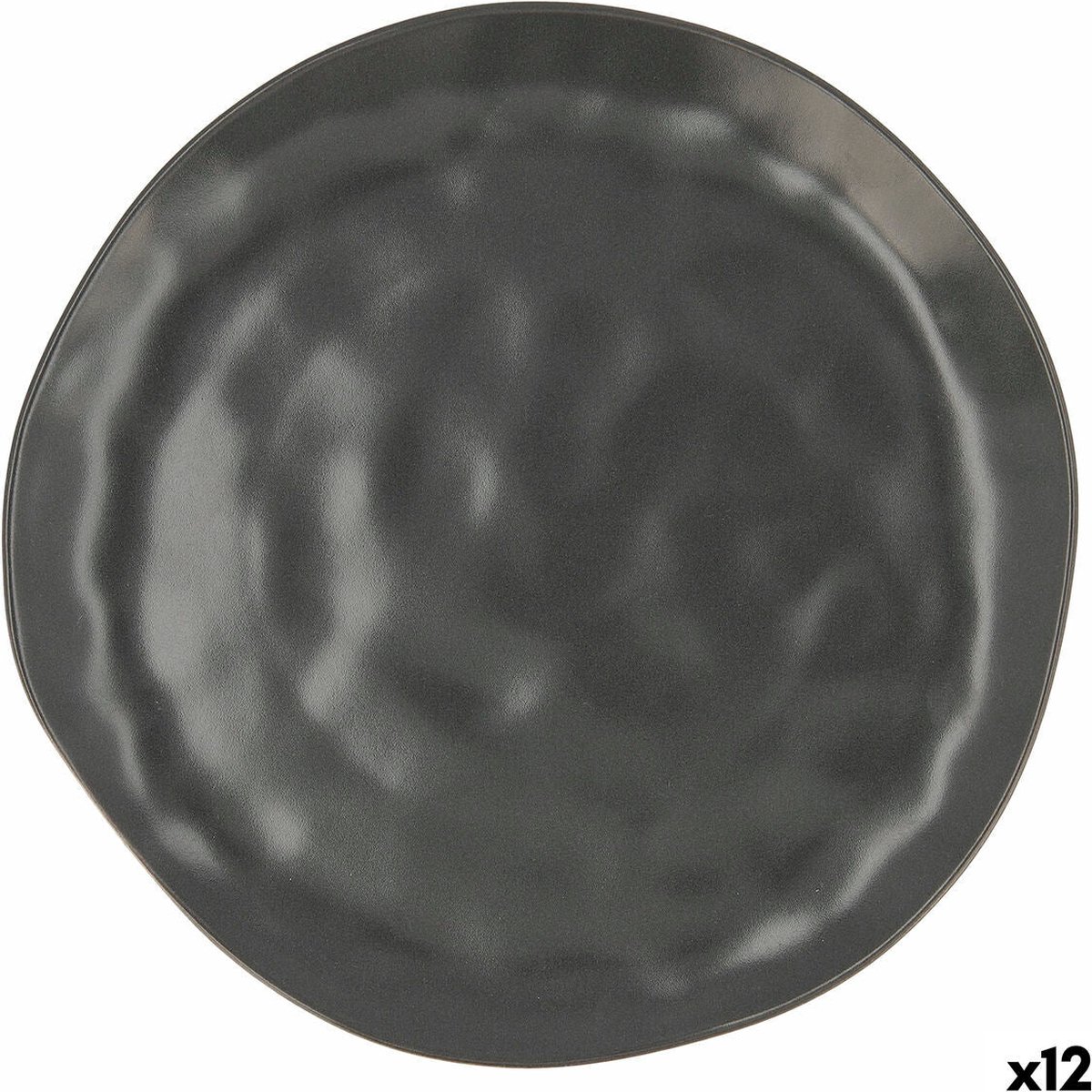 Platt tallrik Bidasoa Cosmos Keramisch Zwart (Ø 26 cm) (12 Stuks)