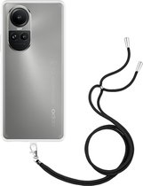 Cazy Soft TPU Telefoonhoesje met Koord - geschikt voor Oppo Reno10 5G - Toestel Hoesje met Koord - Transparant