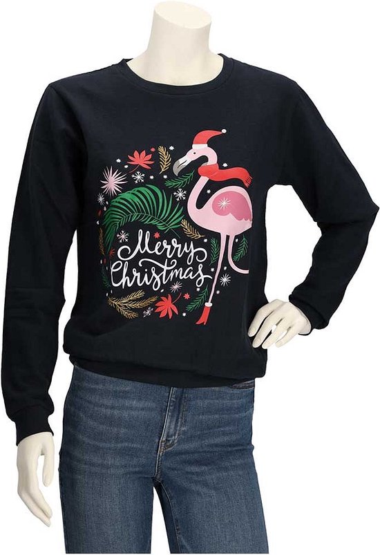 Apollo - Kersttrui dames - Multi Blauw - Maat L - Merry Christmas - Kersttruien - Kerst - Foute kersttrui