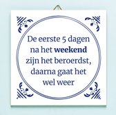Ditverzinjeniet.nl Tegeltje Na Het Weekend