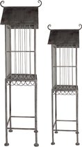 Décoration de cage à oiseaux Set de 2 cages à oiseaux en métal Grijs pour l'intérieur