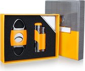 Cohiba sigarenaansteker en sigarenknipper set luxe geel