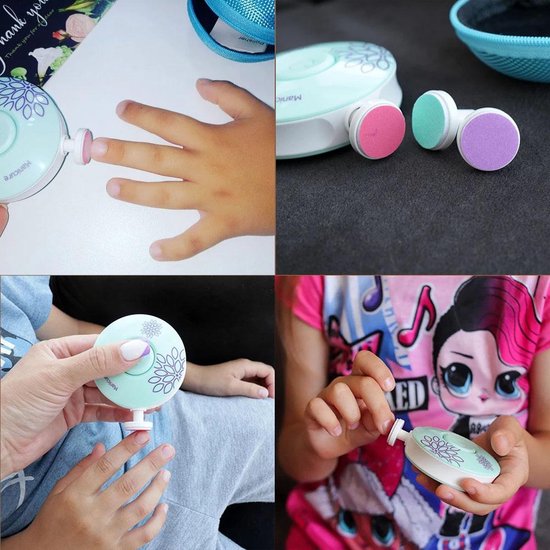 Nagelvijl - Elektrische vijl - Veilige nagelverzorging - Multifunctionele nagelvijl - Roterend - Geschikt voor volwassenen - Kinderen - Baby - Instelbare vijlen - Nagelverzorgingstools - Nagelvijlset - Manicuregereedschap - 6 Vijlen - Blauw - ’merkloos’