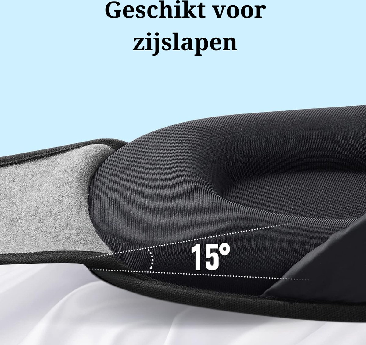 cozslep 3D-slaapmasker voor heren en dames, voor zijslapers, 100% lichtblokkerende slaapbril, zacht en ademend traagschuim, oogmasker met oortelefoons voor reizen, dutjes