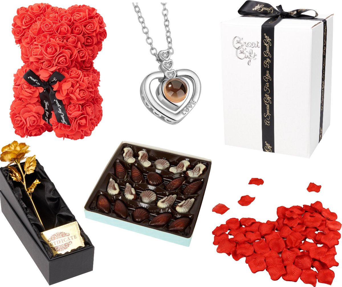 Romantisch Cadeau Pakket - GreatGift - Cadeau Voor vrouw - Liefde - Valentijn - Trouwen - Verjaardag - Geschenk Box - Cadeau -Love Box -Cadeau Box Met Romantische Cadeaus Voor Haar - GreatGift