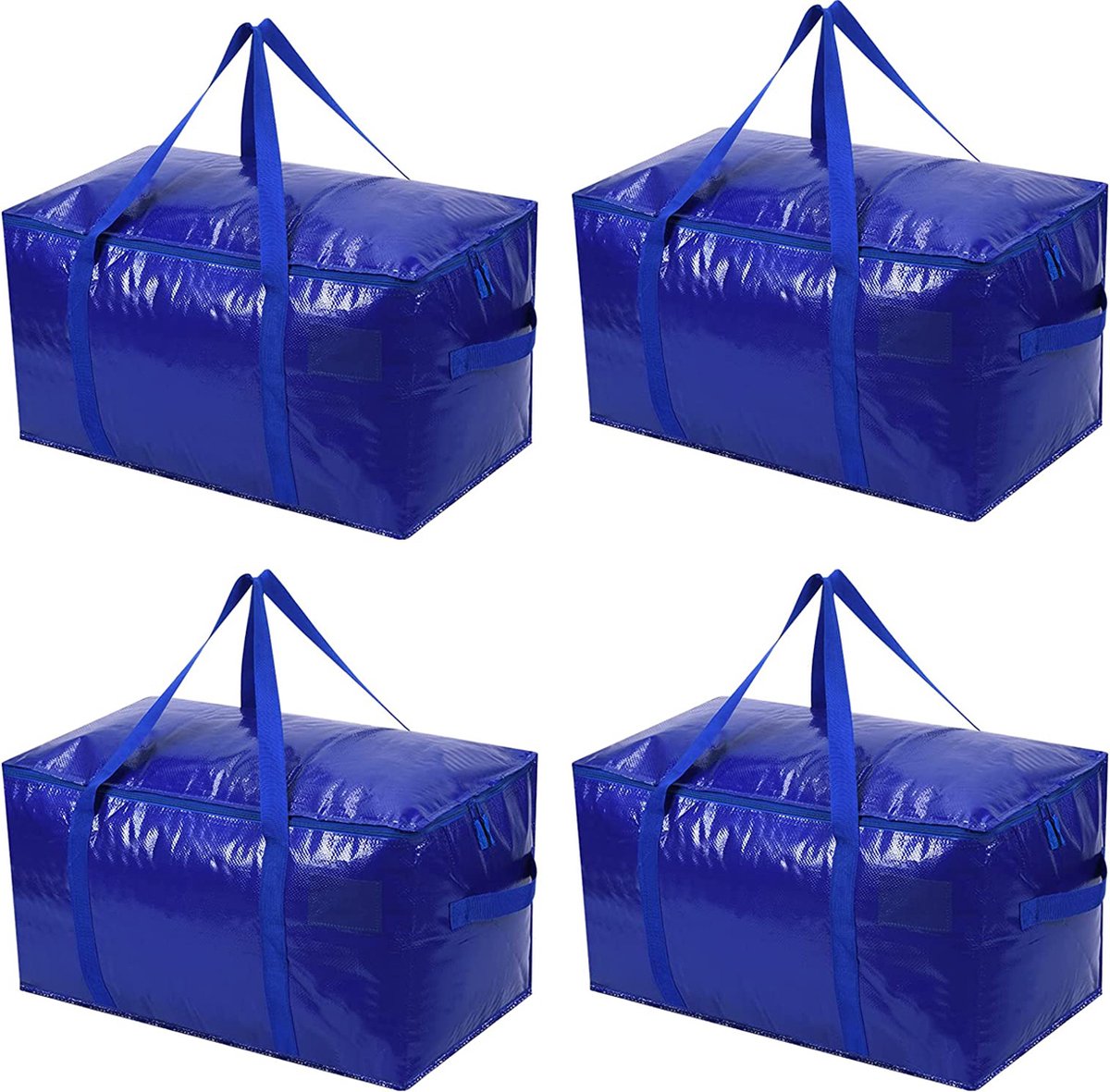 Flokoo - Opbergtassen Xl - Blauw - 4 Stuks - 92 Liter - Verhuistassen - Big Shopper