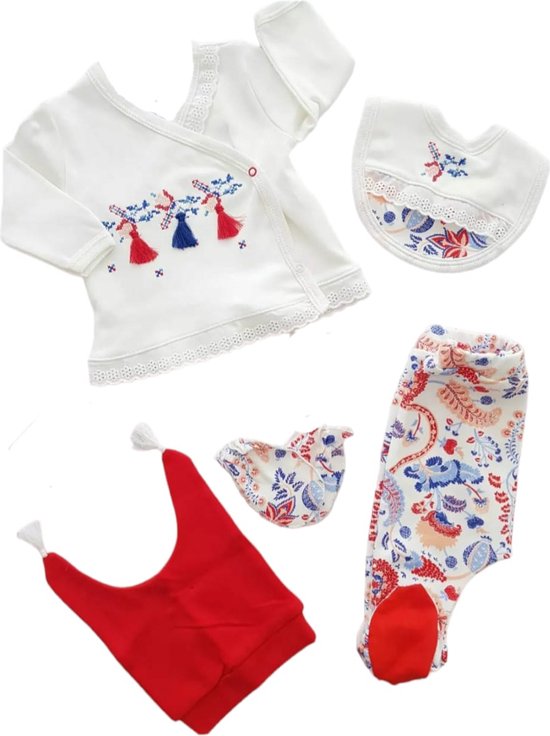 Babysetje 5-delig - Newborn kleding set/meisje - kraamcadeau - lalezar -babykleding - babykleertjes