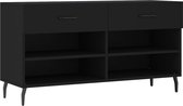 vidaXL - Schoenenbank - 102x35x55 - cm - bewerkt - hout - zwart