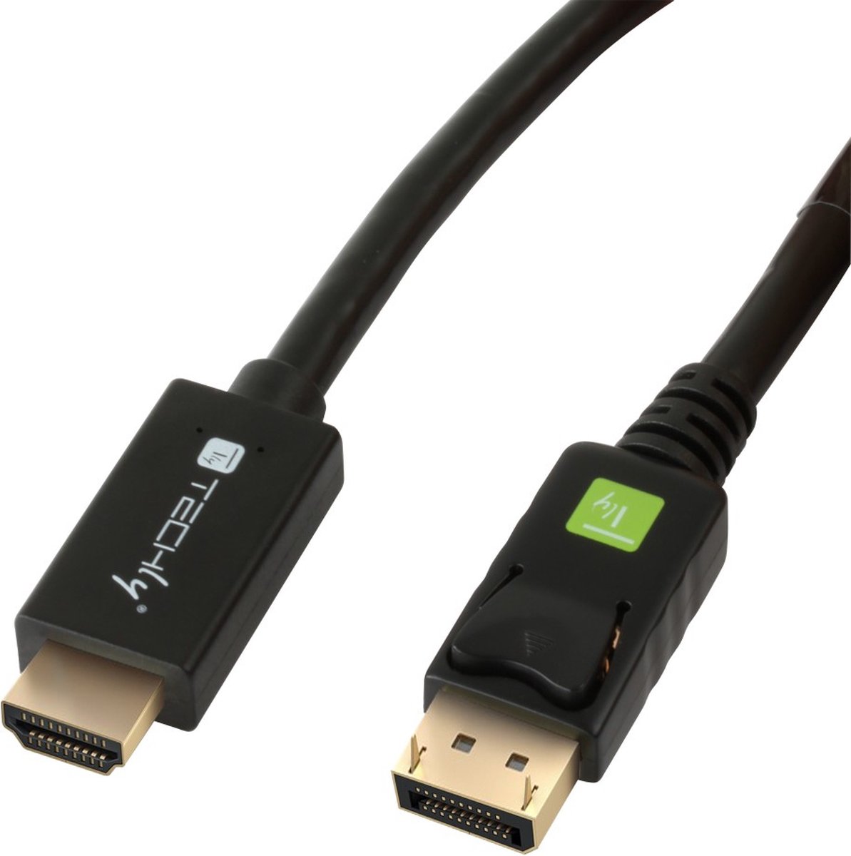 TECHly DisplayPort / HDMI Adapterkabel DisplayPort stekker, HDMI-A stekker 3.00 m Zwart ICOC-DSP-H12-030 DisplayPort-kabel