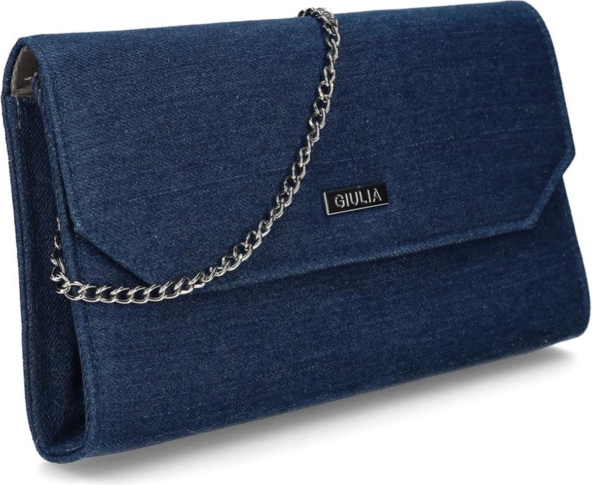 Giulia Clutch handbag handtas galatasje - Jeans kleur blauw