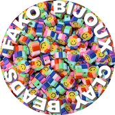 Fako Bijoux® - Klei Kralen Bloem Smiley Regenboog - Polymeer Kralen - Figuurkralen - Kleikralen - 10mm - 1000 Stuks - Bulk