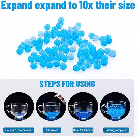 Boules de gel absorbant l'eau 50 000 pièces - Perles d'eau Orbeez de 8 mm