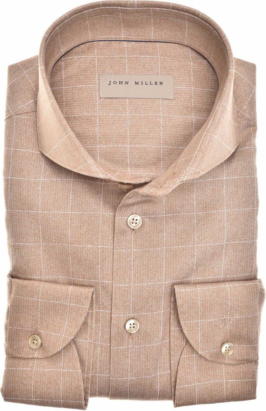 John Miller overhemd mouwlengte 7 bruin