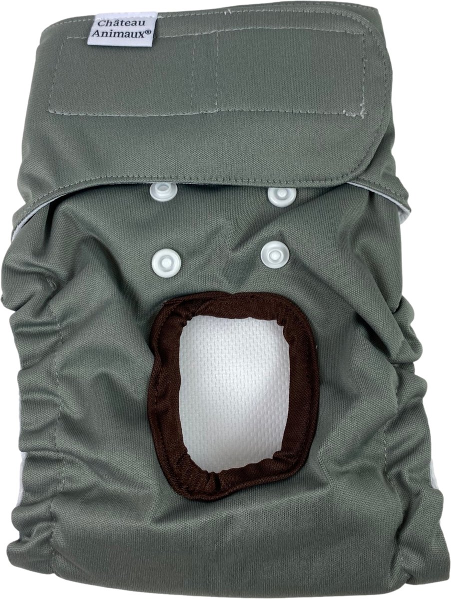 Château Animaux® Loopsheidbroekje Hond - M - Hondenluier - Grijs - Wasbaar