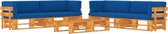 The Living Store Houten Pallet Loungeset - Tuinmeubelset - 110 x 65 x 55 cm - Koningsblauw