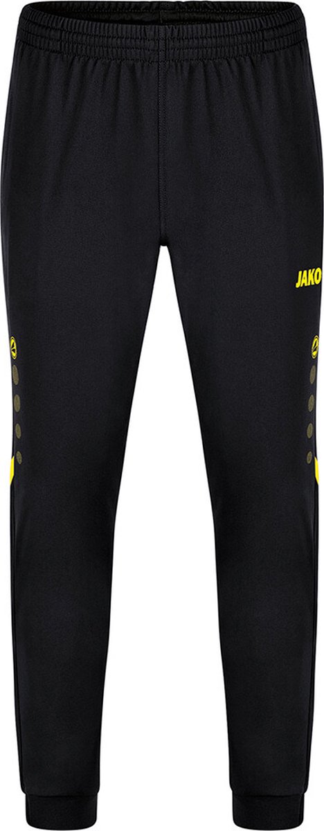 Jako Challenge Polyesterbroek Kinderen - Zwart / Citroen | Maat: 152