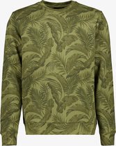 Unsigned heren sweater met botanische print - Groen - Maat S