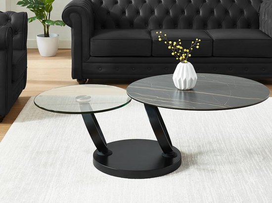 Maison Céphy Moduleerbare design-salontafel van gehard glas en keramiek ...