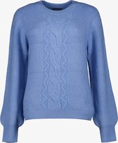 TwoDay dames trui met kabelpatroon blauw - Maat L