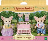 Sylvanian Families 5696 Familie woestijn vos- 4 fluweelzachte speelfiguren- duo kinderwagen - speelset