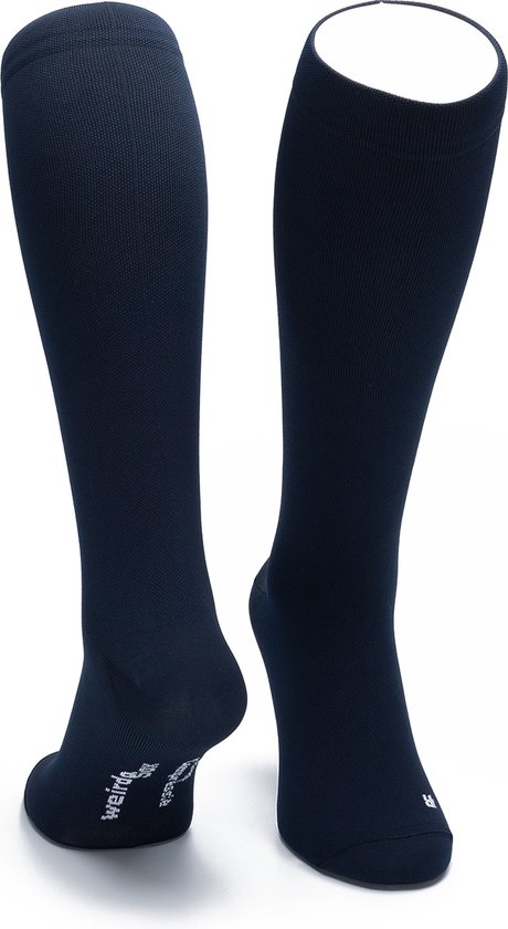 WeirdoSox - Compressie sokken - Knie hoogte - Steunkousen voor vrouwen en mannen - 1 paar - Marine 43/46 - Ideaal als compressiekousen hardlopen - compressiekousen vliegtuig