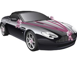 Chaks Trouwauto decoratie lint - fuchsia roze - just married - bruiloft benodigdheden