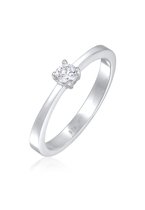 Elli PREMIUM Ring Dames verlovingsring eenzaam met laboratoriumgegroeide diamanten (0,17 ct) in 925 sterling zilver
