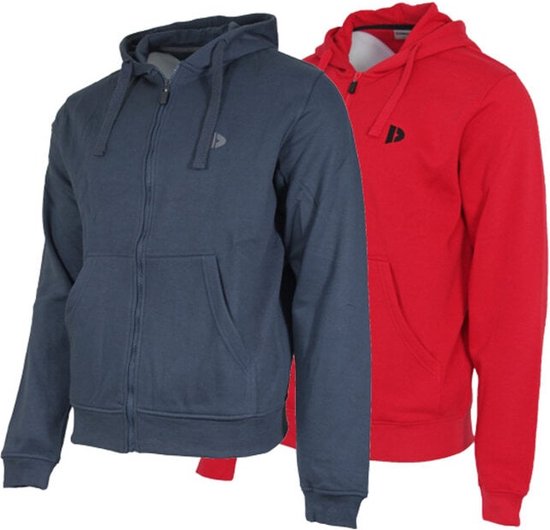 2 Pack Donnay sweater met capuchon - Sporttrui - Heren - Maat XXL - Navy&Berry red (294)