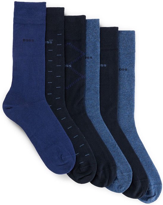 Hugo Boss BOSS coffret cadeau 6P chaussettes imprimé bleu - 40-46