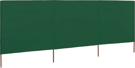 The Living Store Windscherm 3-panelig Groen 400x120cm - Inklapbaar