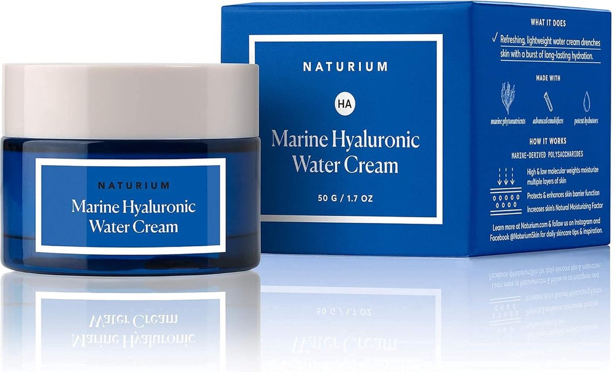 Naturium Marine Hyaluronic Water Cream, Face Moisturizer, Hydrating & Anti-Aging Skin Care - Hydraterende Dagcrème - 50gr