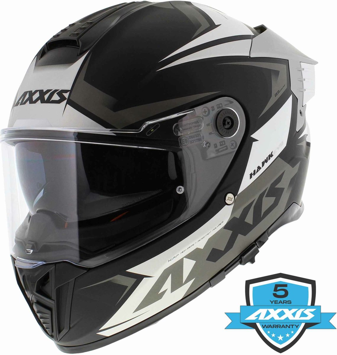 Axxis Hawk SV Evo Integraal helm Ixil mat zwart titanium L - Motorhelm / Brommerhelm