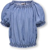 ONLY KOGYOSHI S/S RUFFLED DNM SHIRT Meisjes Blouse - Maat 158