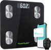 Tunturi Weegschaal - Personenweegschaal - Bluetooth - 180kg Gebruikersgewicht - Slimme weegschaal met app - incl. lichaamsanalyse