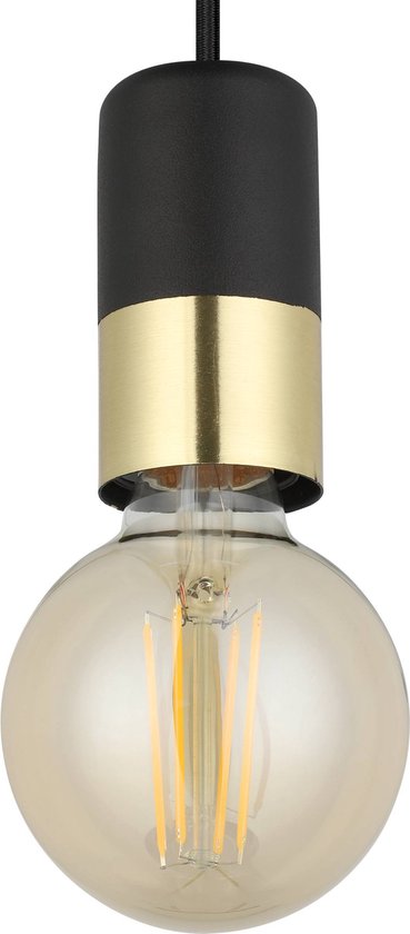 Lampe à suspension EGLO Calari - E27(excl.) - 1 lumière - 6,5 cm - Zwart, Or