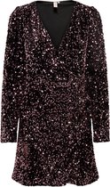 ONLY ONLANIKA WRAP SEQUIN SHORT DRESS WVN Dames Jurk - Maat L