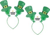 Fiestas St. Patricks day verkleed diadeem/haarband - 6x - groen - Ierland thema feest accessoires