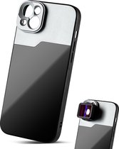 MOJOGEAR 17mm lens case voor iPhone 14 Plus – Schroefdraad voor macrolens, telelens, anamorphic lens of DOF-adapter – Stevig hoesje – Zwart/Grijs
