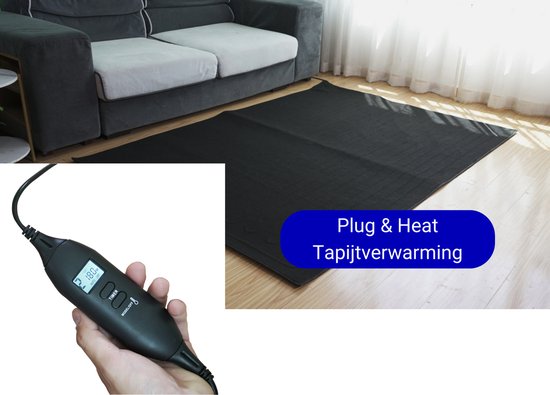 Foto: Vh tapijtverwarming stromboli met 8 warmtestanden 160 x 230 cm 600 watt bijverwarming lcd controller met timer past onder bestaand tapijt