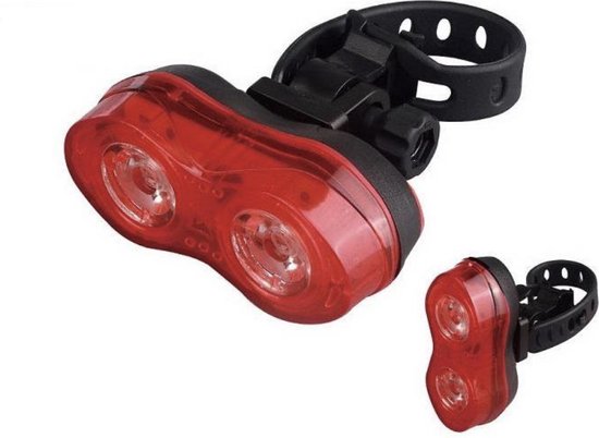 ProX Fiets Achterlicht Rood - 2 LEDs - Fietsverlichting + Batterijen — afbeelding 3