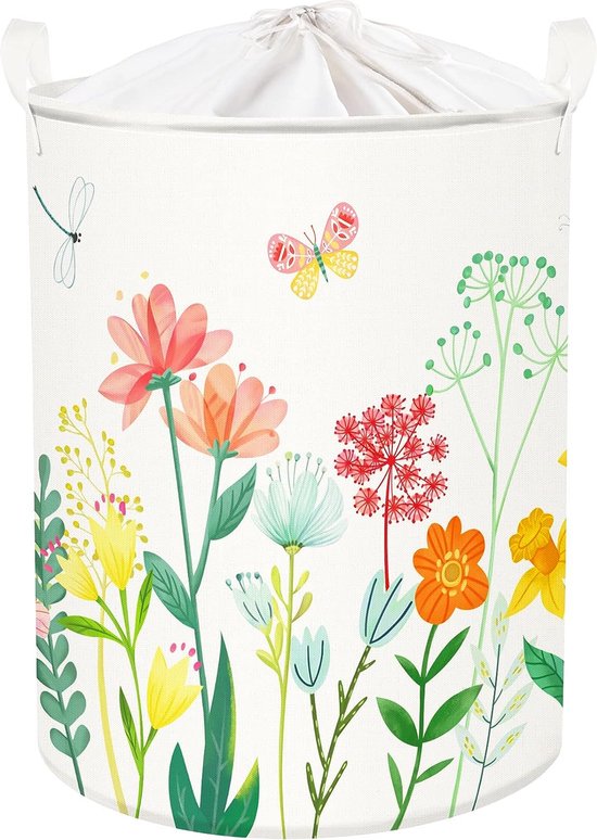 Inklapbare wasmand, bloemendruk Grote wasmand voor babymeisjes Inklapbare wasmand, bloemendruk Grote wasmand voor babymeisjes
