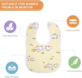 Babyslabbetjes, 7 stuks slabbetjes van 100% biologisch katoen, zachte en absorberende mousseline met verstelbare drukknop, babyslabbetjes voor peuters, unisex