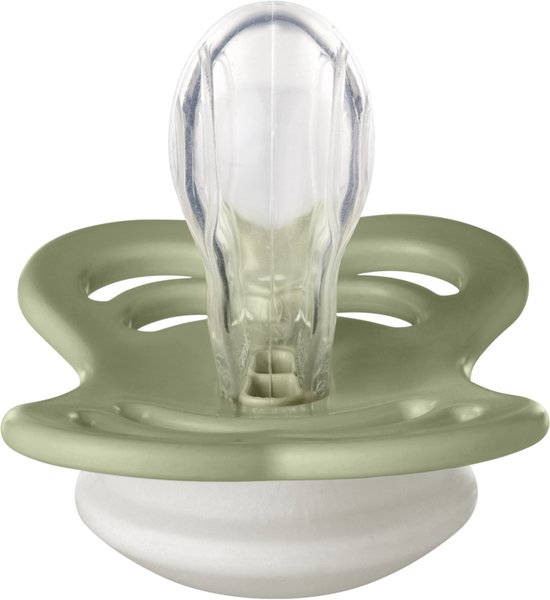 BIBS Supreme Fopspeen - Maat 2 6-18 maanden - Silicone - Glow in the dark Sage van BIBS — afbeelding 2