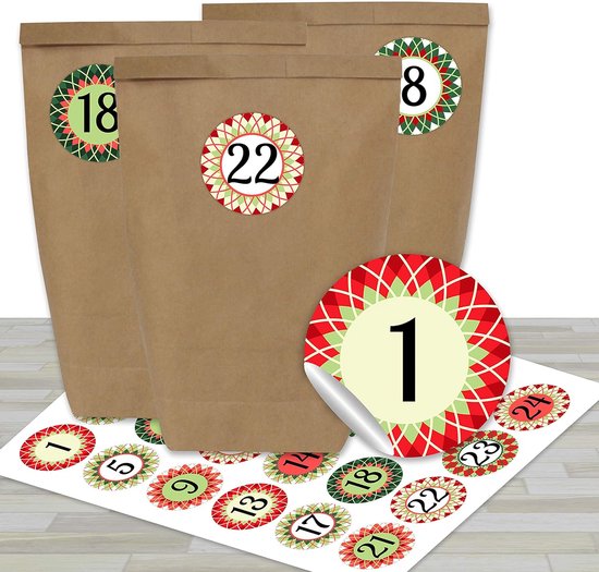 Calendrier de l'Avent DIY à remplir - avec 24 sacs en papier