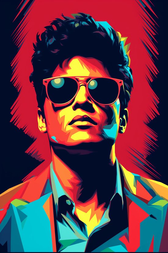 Bruno Mars Poster | Musique Affiche | Affiche de Musique Pop | Résumé Affiche | 61x91cm | Décoration d'intérieur | Affiche murale | PAR | Convient pour l'encadrement