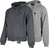 2-Pack Donnay - Sweatvest met capuchon (Bruce) - Sportvest - Heren - Charcoal-marl/Silver-marl (540) - maat XL