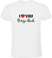 I love you berry much Heren T-shirt - liefde - relatie - schattig - cute - aardbei - fruit - grappig
